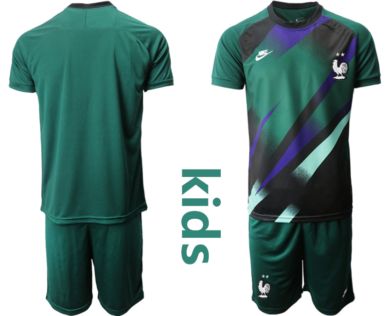 2021 European Cup France ark green Youth goalkeeper soccer jerseys->youth soccer jersey->Youth Jersey